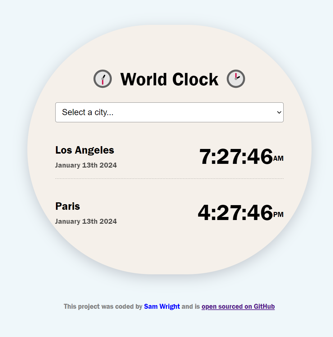 World Clock app screenshot photo